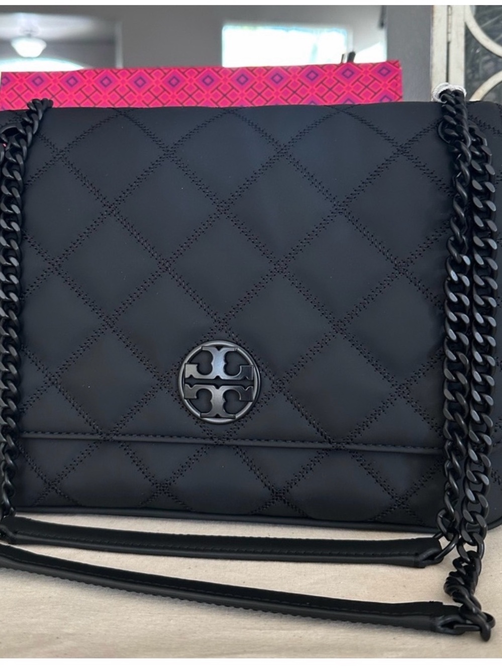 New Tory Burch Willa shoulder bag mate black shoulder bag large